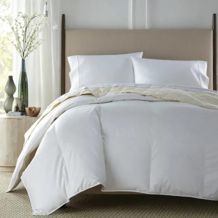 Comforter White Down, 12" Sewn-Through Boxstitch, Heavy Weight