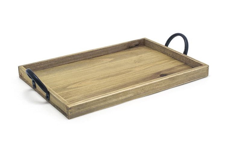 Wood Amenity Tray in Natural with Handles 9”x13”x1”