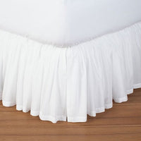 T180 Bed Skirt Shirred, Skirted 3-sides and white poly/cotton platform