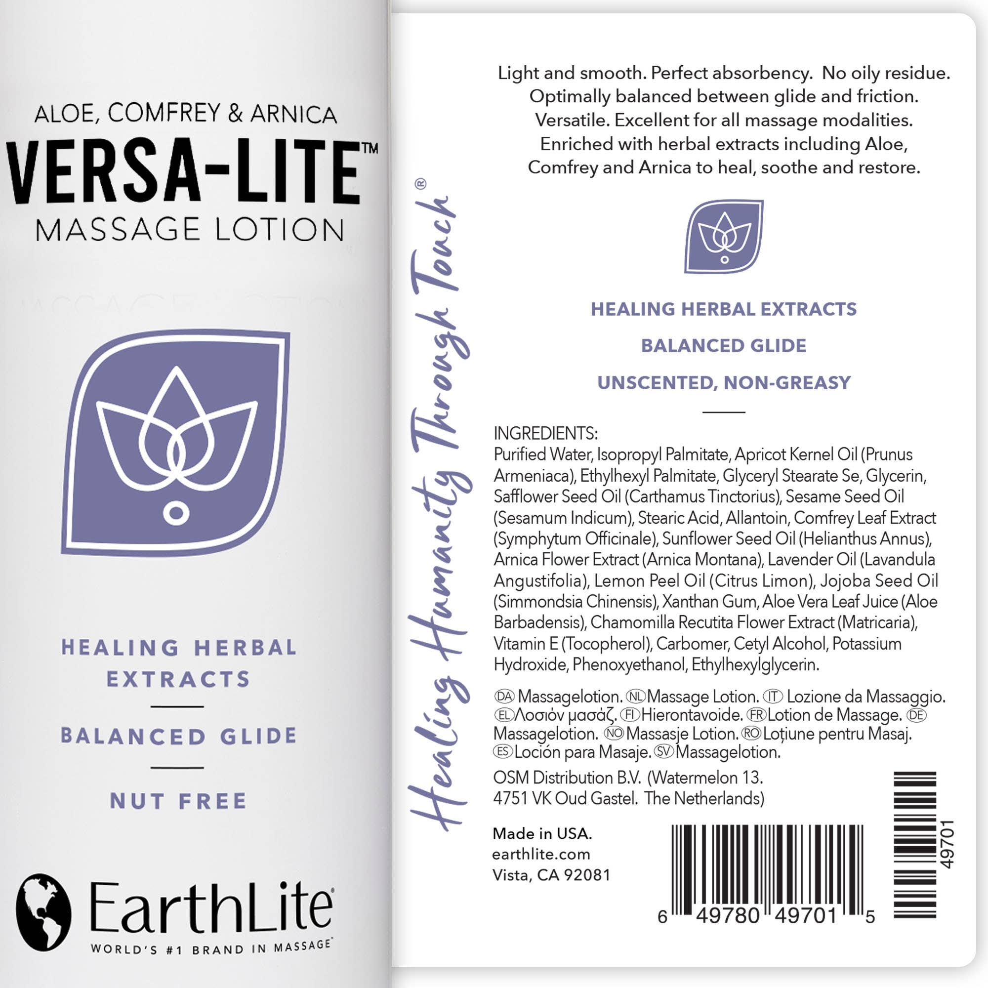 Earthlite Versa-Lite Massage Lotion 1 Gallon (Scented & Unscented)