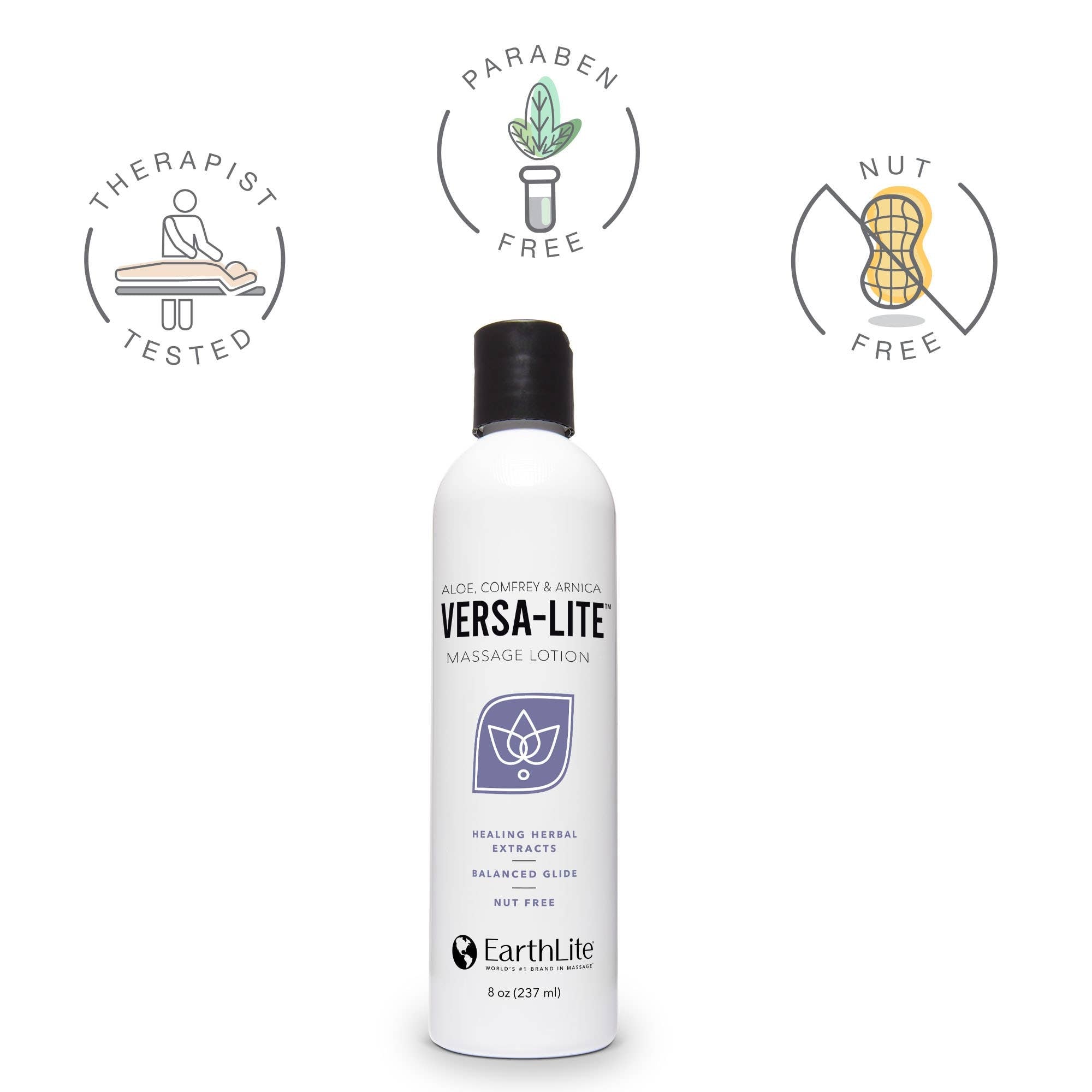 Earthlite Versa-Lite Massage Lotion 8 oz (Scented & Unscented)
