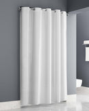Vertical Stripe White Easy Hang Shower Curtain  71x73 Hook White Waterproof
