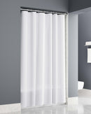 Vertical Stripe White Shower Curtain Waterproof 72x72 With Grommets