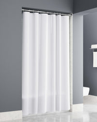 Vertical Stripe White Shower Curtain Waterproof 72x72 With Grommets